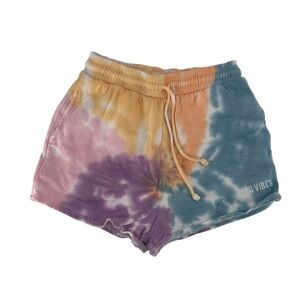 Tie-Dye 'Good Vibes' Women’s Lounge Shorts - Multicolor